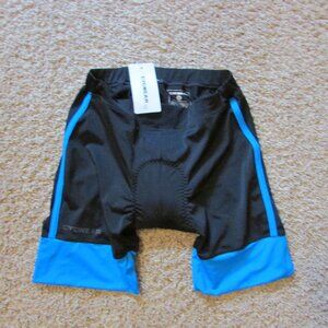 NWT Cycwear Womans XL Black Blue Bicycle Cycle Padded Compression Shorts Quality